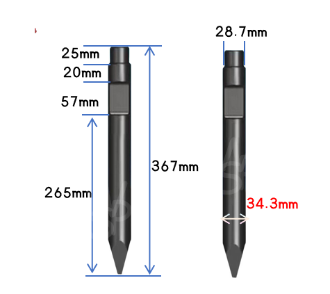Mini Digger Breaker Chisel 35mm Set of 2