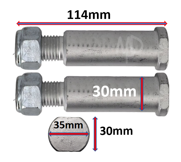 Mini Digger Cylinder Pins 114mm (Set 2)