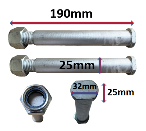 Mini Digger Cylinder Pins 190mm 1 set 2 pins
