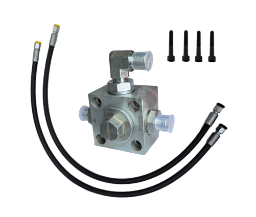Hydraulic auxiliary connection block (3 way) Full Kit