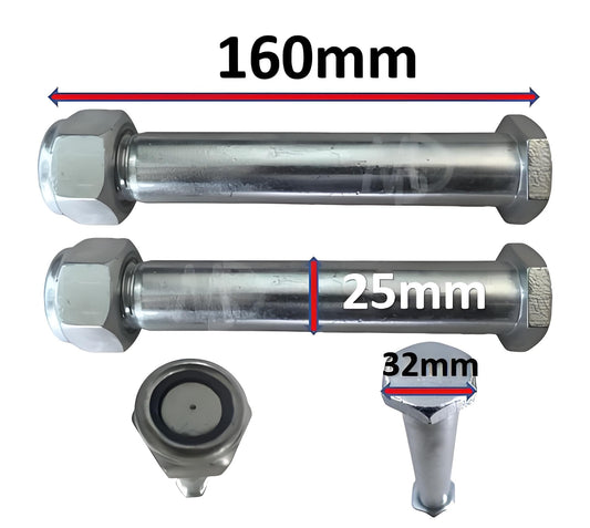 Mini Digger Hex Head Bucket Pins 25mm (Set of 2)