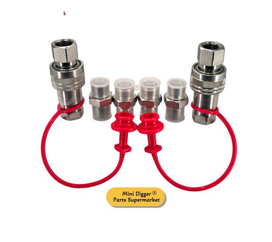 Mini Digger Hydraulic Quick Coupling Kit 3/8“ M18